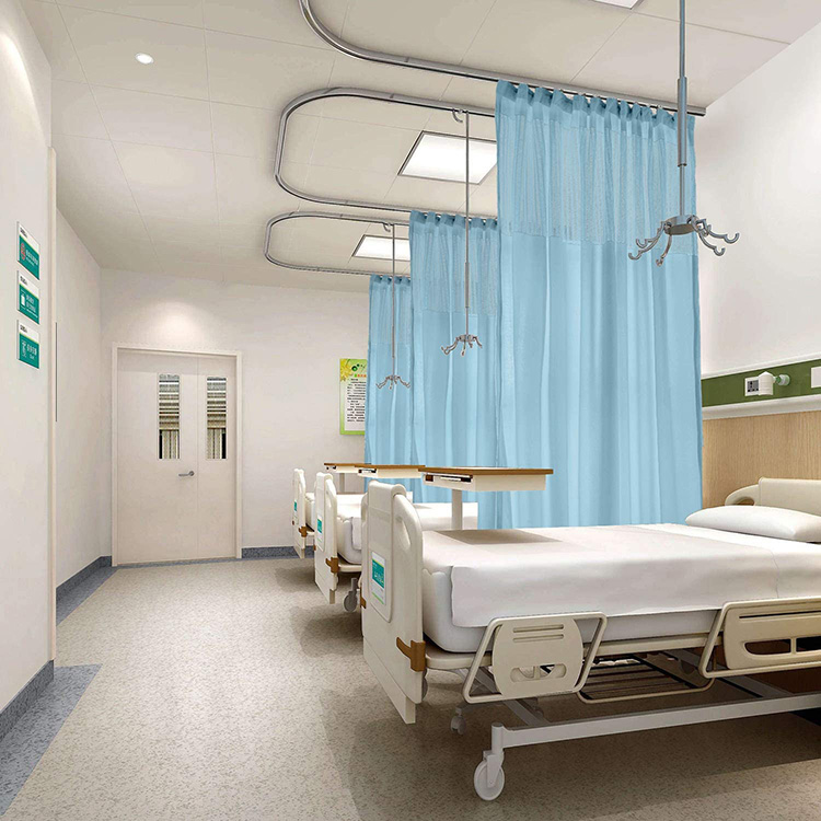 Polyester Tall Hospital Curtain nga adunay Flat Hooks alang sa Hospital Medical sa Privacy Hospital