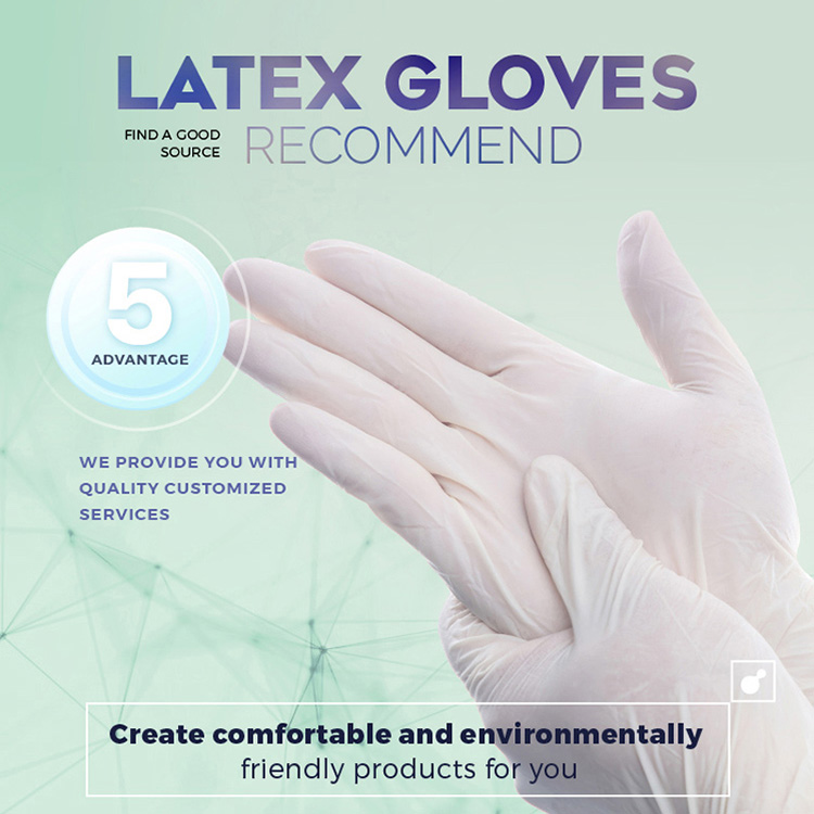 Libre nga Pulbos nga Medikal nga Latex Guwantis