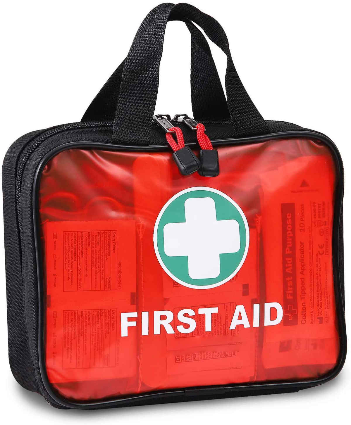 Pula nga First Aid Handbag nga adunay 200 Piece Hospital Grade Medical Supplies